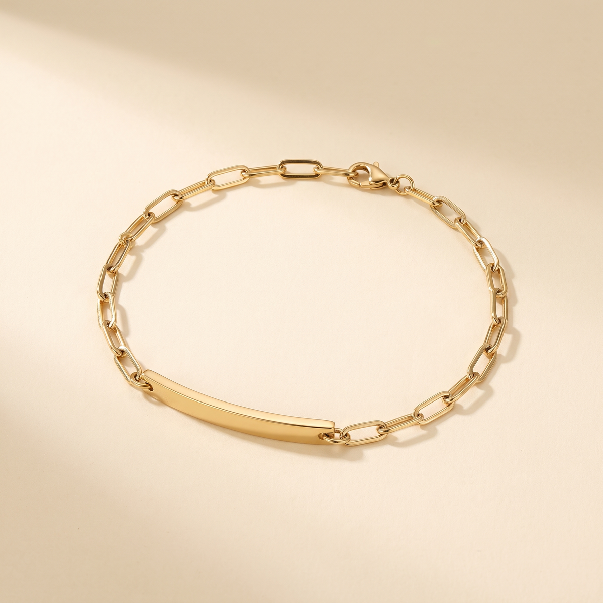 Custom Engraved Stainless Steel Paperclip Chain Bracelet – Personalized DIY Couple Jewelry for Men & Women