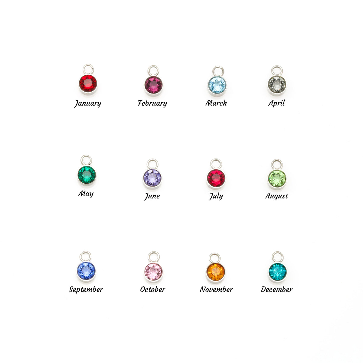 Custom name necklace with birthstone charm